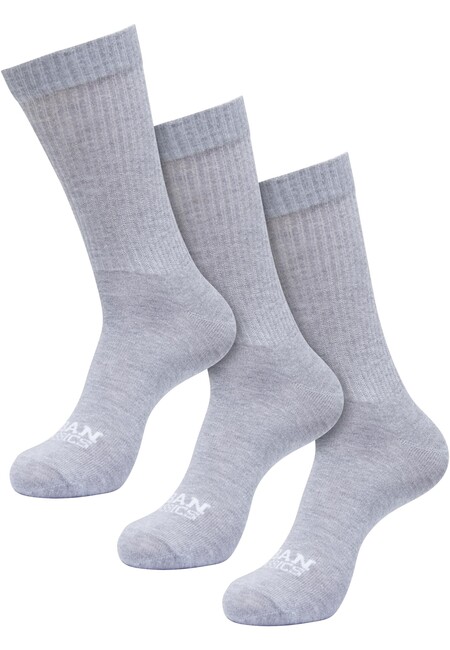 Urban Classics Simple Flat Knit Socks 3-Pack heathergrey - 43–46