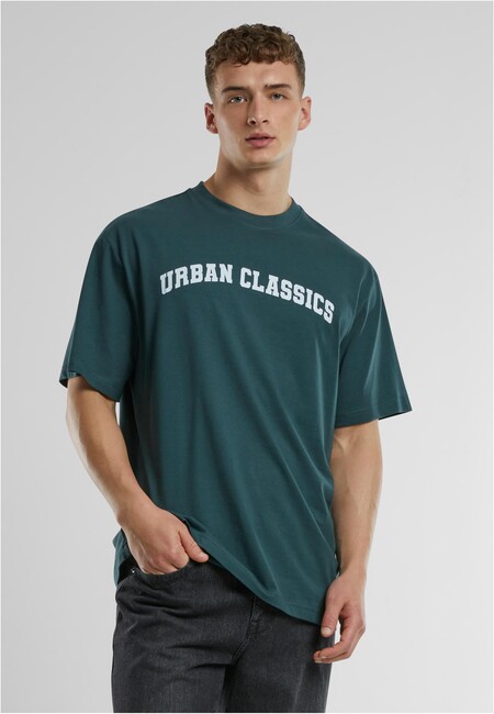 Urban Classics UC College Logo Tall Tee bottlegreen - M