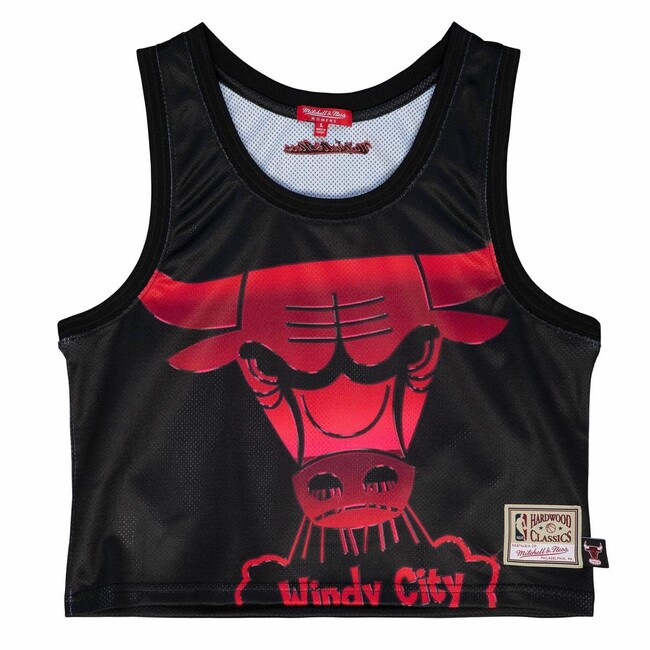 WMNS Mitchell & Ness Chicago Bulls Women\'s Big Face 4.0 Crop Tank black - S